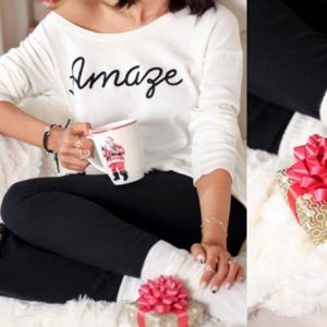 Express Cream w/ Amaze Letters  Sweater